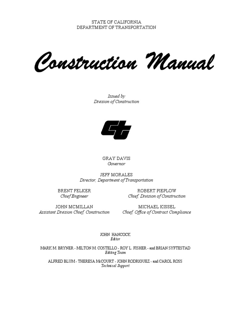 Caltrans Construction Manual Overview | PDF | Road Surface ...