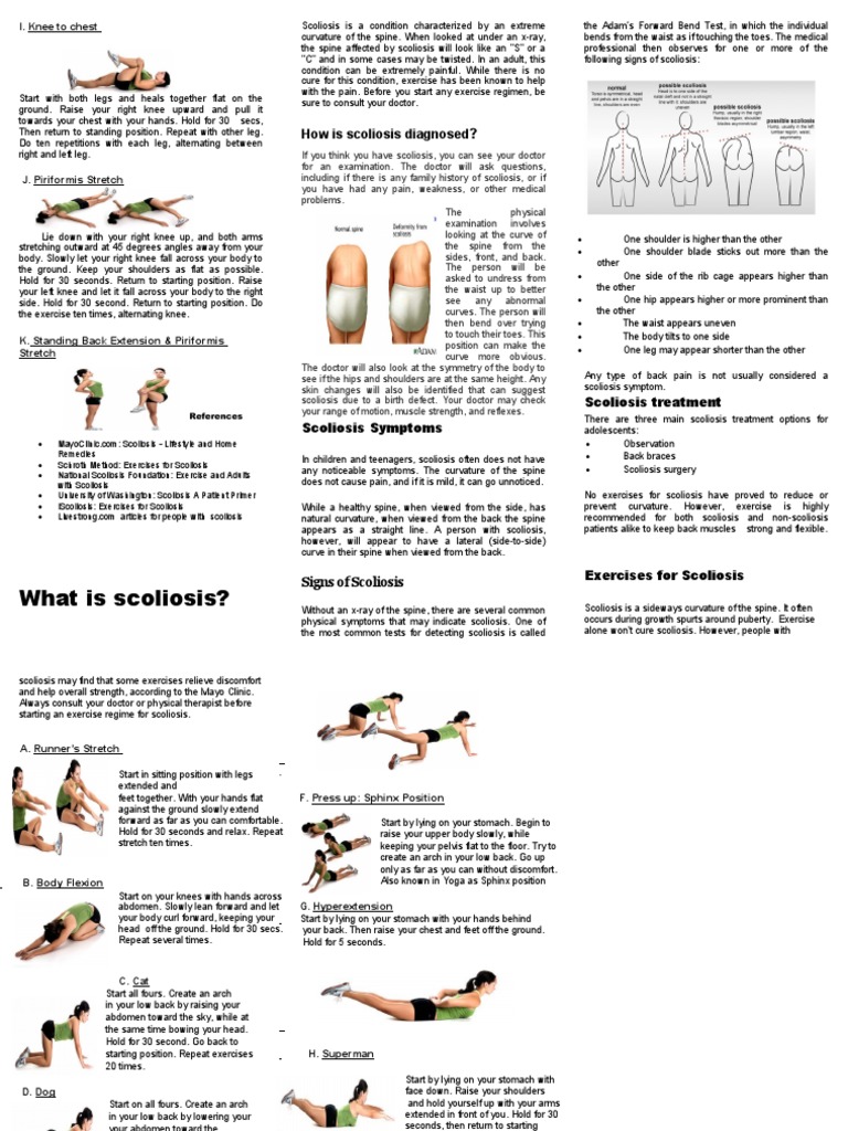 Scoliosis Exercise, PDF, Scoliosis