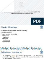 Course Title: Strategic Human Resource Development (SHRD) (MGT-503) Chapter03: Perspectives On Learning in HRD
