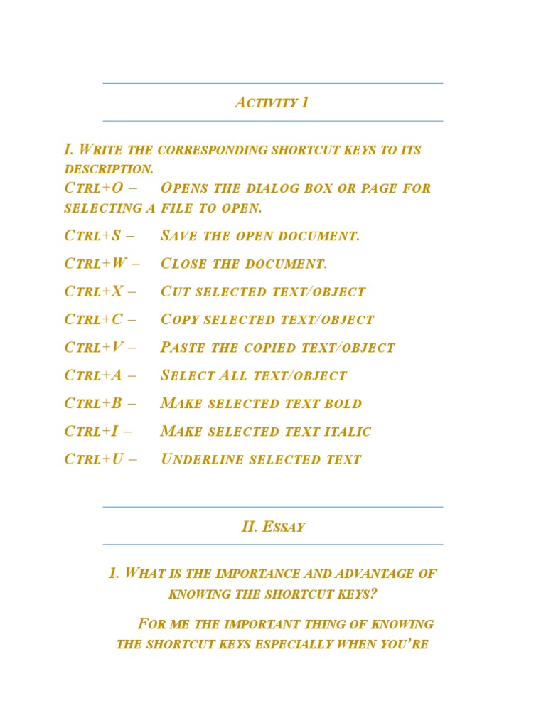 Essential Keyboard Shortcuts Guide | PDF