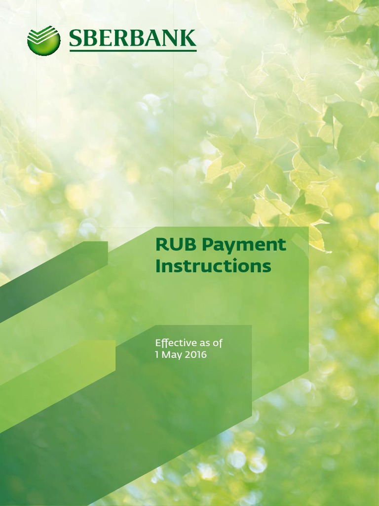 RUB Payment Instructions Effective As of 1 May 2016 PDF Payments