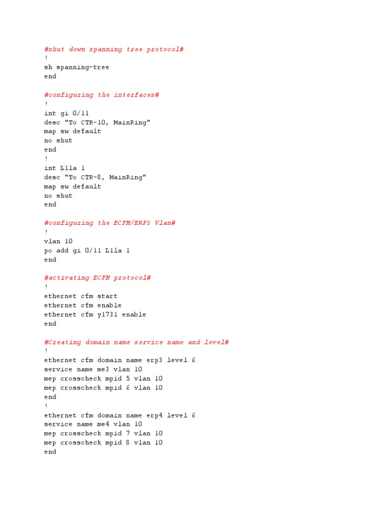 Configure ECFM and ERPS Protocols | PDF