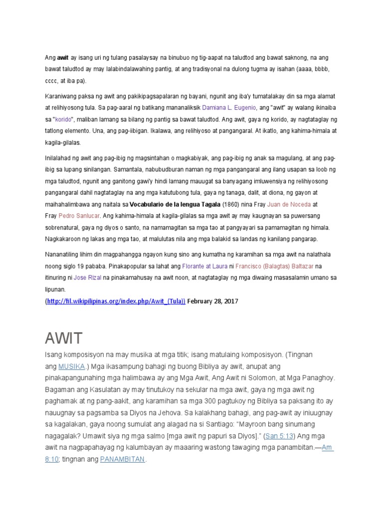 Awit | PDF