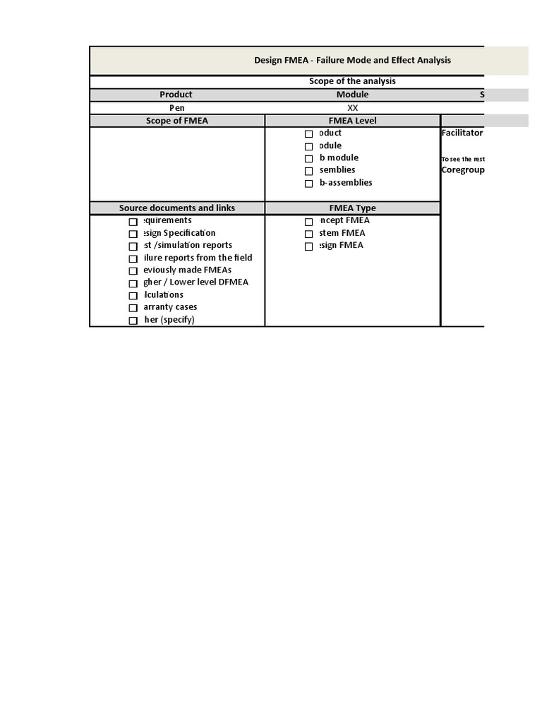 DFMEA Template Test Ball Pen PDF Systems Engineering Systems
