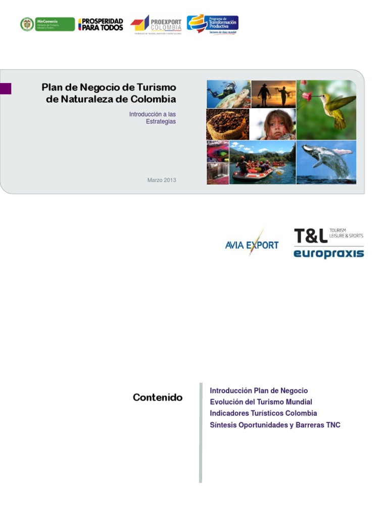 Plan de Negocios de Turismo de Naturaleza de Colombia | PDF | Turismo ...