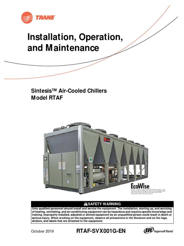 Manual Trane Chiller RTAF | PDF | Chlorofluorocarbon | Personal ...