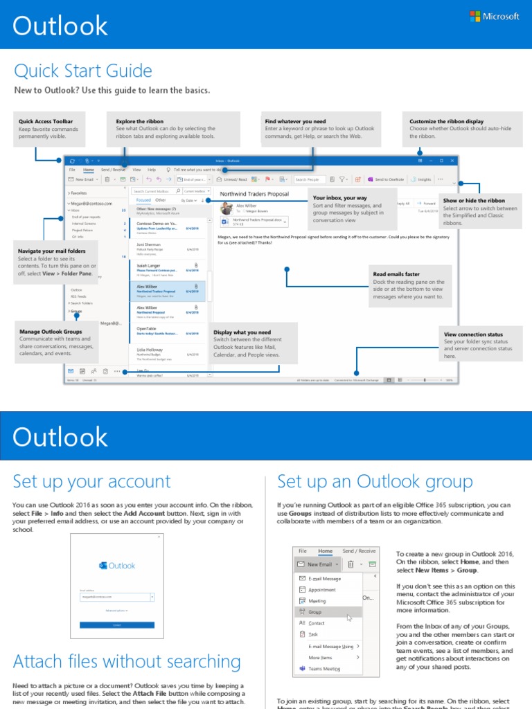 Outlook quick start guide pdf microsoft outlook office 365