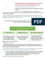 Explicamos Las Condiciones Ambientales para La Degradación de Residuos Orgánicos y Diseñamos La Alternativa de Solución Tecnológica (Día 5)