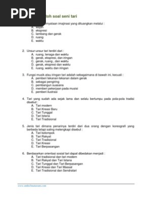 Soal Seni Tari