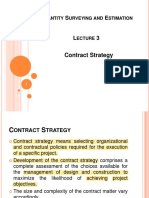 Contract Strategy: Uantity Urveying AND Stimation