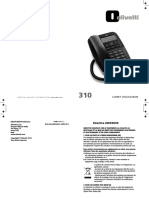 Guide Utilisateur Telephone Fixe Olivetti o 310 PDF