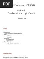 Digital Electronics: CT 304N Unit - 3 Combinational Logic Circuit