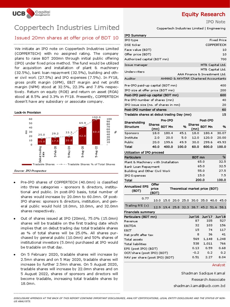 Coppertech IPO Overview and Financials | PDF | Broker Dealer | Initial ...