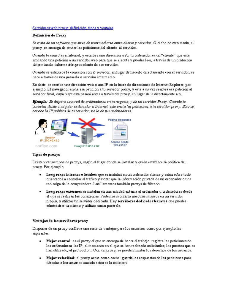 Definición y tipos de servidores proxy | PDF | Servidor proxy | Red ...