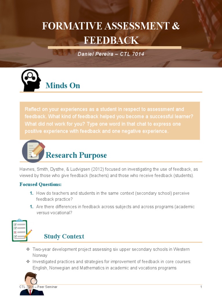 Formative Assessment - Handout | PDF | Educational Assessment ...