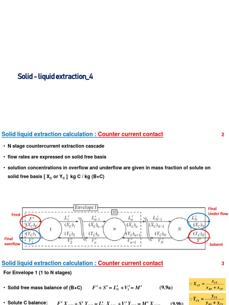 Solid-Liquid Extraction Calculations | PDF | Solution | Liquids