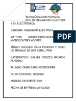 Cálculo para Periodo y Ciclo de Trabajo de Una Señal PWM