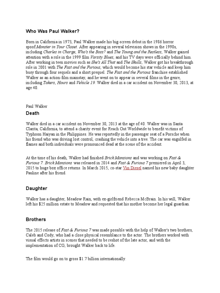 Explore the Life of Rebecca Soteros and Paul Walker, image size:768x1024