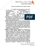 Contrato de Trabajo de Duración Por La Obra o Labor Contratada