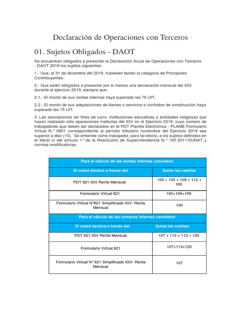 Declaración de Operaciones Con Terceros PDF | PDF | Regulación | Business