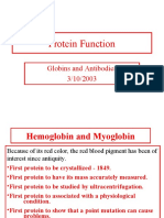 Protein Function: Globins and Antibodies 3/10/2003