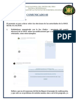 Comunicado UNCP sobre elecciones autoridades