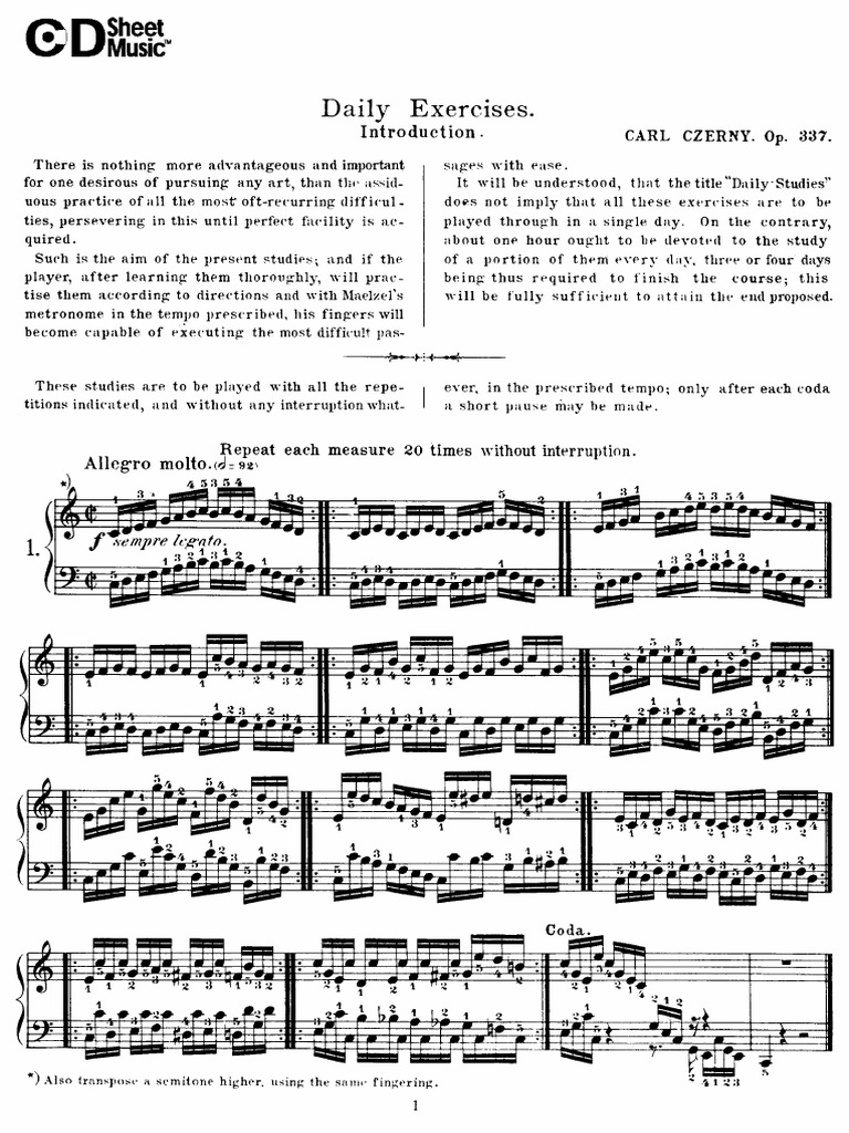 Czerny Op337 Daily Exercises PDF