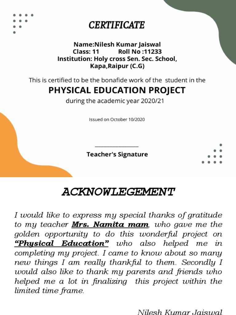 Physical Education Presentation | PDF | Physical Education | Physical