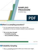 Sampling Procedure: Ms. Resa Mae C. Laygan