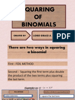 Squaring of Binomials