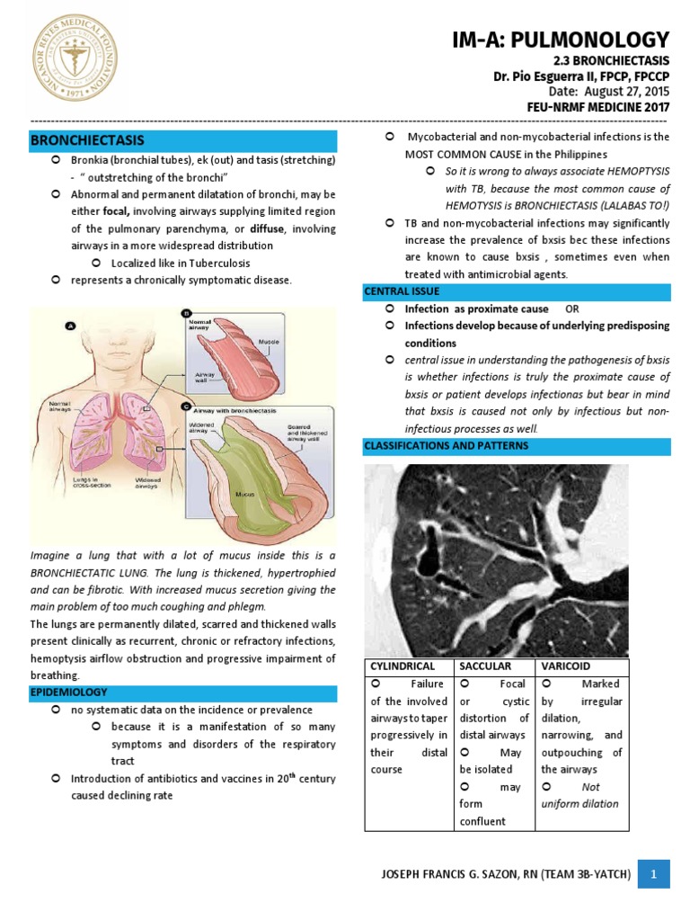 (PULMO) - Bronchiectasis PDF | PDF | Respiratory Tract | Lung