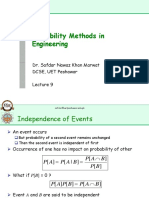 Probability Methods in Engineering: Dr. Safdar Nawaz Khan Marwat DCSE, UET Peshawar