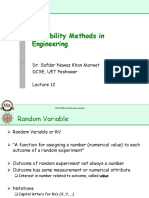 Probability Methods in Engineering: Dr. Safdar Nawaz Khan Marwat DCSE, UET Peshawar