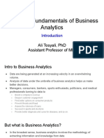 Misy262: Fundamentals of Business Analytics: Ali Tosyali, PHD Assistant Professor of Mis