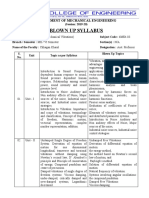 Blown Up Syllabus: Department of Mechanical Engineering