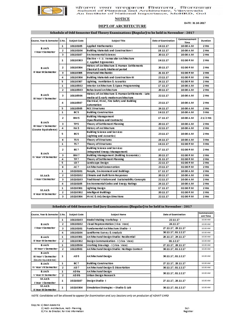 Exam Time Table PDF | PDF | Engineering | Design