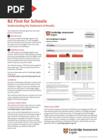 Cambridge English First Sample Statement of Results