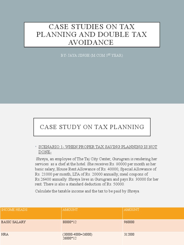 Tax Planning and Double Taxation Cases | PDF | Tax Exemption | Double ...