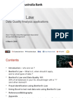 Benford's Law: Data Quality Analysis Applications