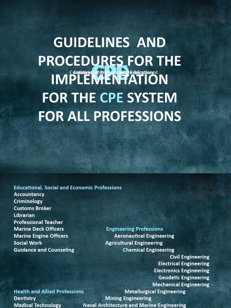 Guidelines and Procedures For The Implementation For The System For All ...