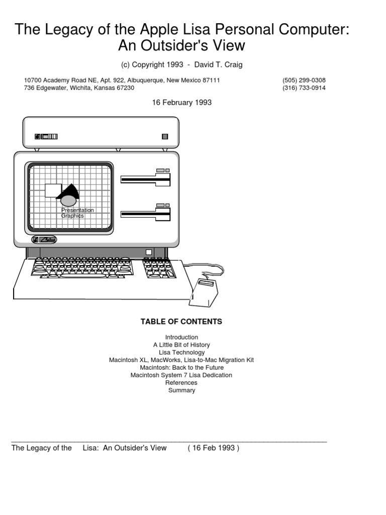 The Legacy of The Apple Lisa Personal Computer: An Outsider's View ...
