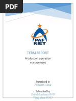 Term Report: Production Operation Management