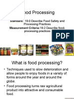 Food Processing: Standard: 19.0 Describe Food Safety and Measurement Criteria:19.2 Describe Food