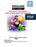 English: Analogy To Show Relationships of Words