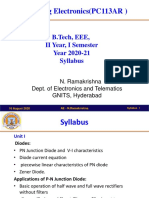 Analog Electronics (PC113AR) : B.Tech, EEE, II Year, I Semester Year 2020-21 Syllabus