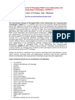 International Journal of Managing Public Sector Information and Communication Technologies IJMPICT