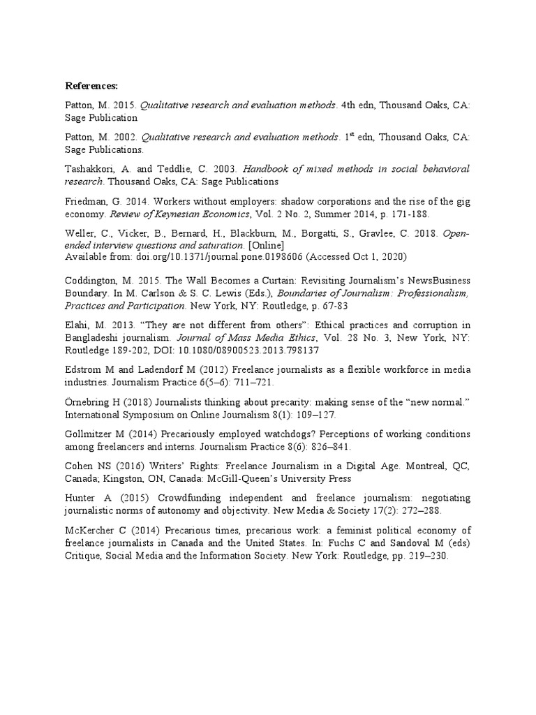 References Research. Thousand Oaks, CA Sage Publications PDF