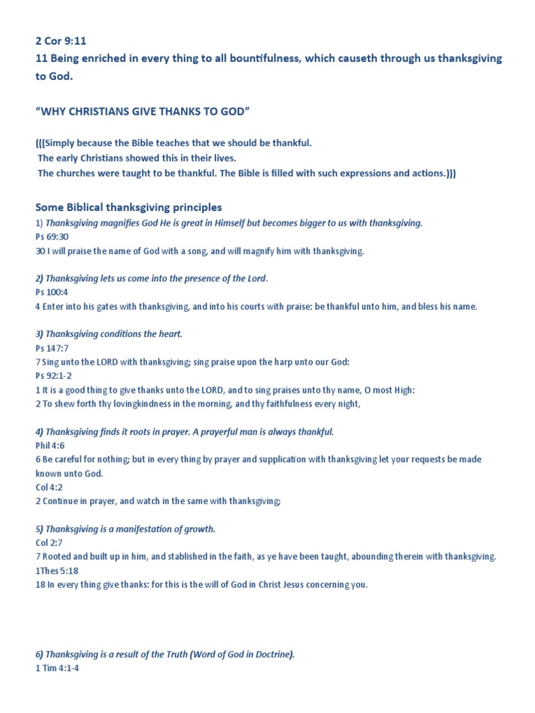 Importance of Giving Thanks to God | PDF | Prayer | God