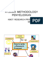 At20303: Methodology Penyelidikan: Kmo7: Research Proposal Writing
