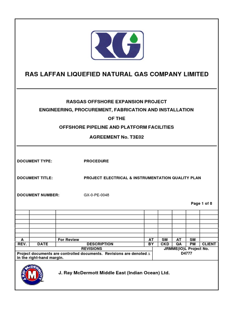 Electrical Quality Control Plan | PDF | Pipe (Fluid Conveyance ...